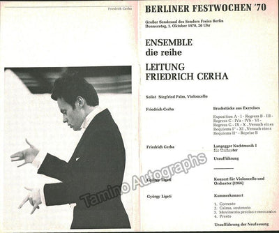 Ensemble Die Reihe -  Program Berlin 1970