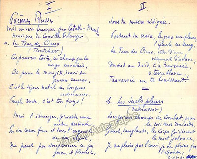 Erlanger, Camille - Autograph Manuscript