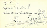 Escalais, Leon - Signed Text Quote
