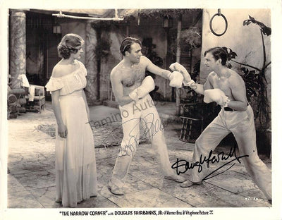 Fairbanks Jr., Douglas - Bellamy, Ralph - Double Signed Photograph in "The Narrow Corner"