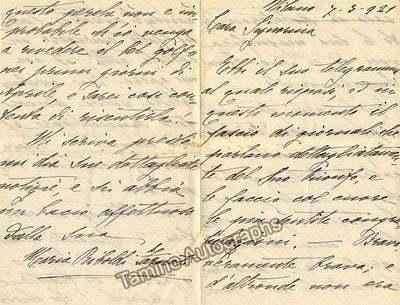 Farneti, Maria - Two Autograph Letters Signed 1920-21