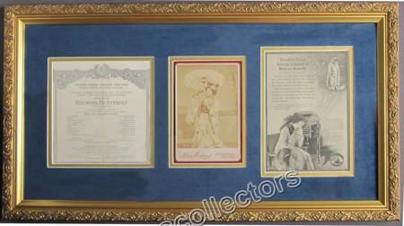 Farrar, Geraldine - Signed cabinet photo as Madama Butterfly + Cast page + Ad - Tamino