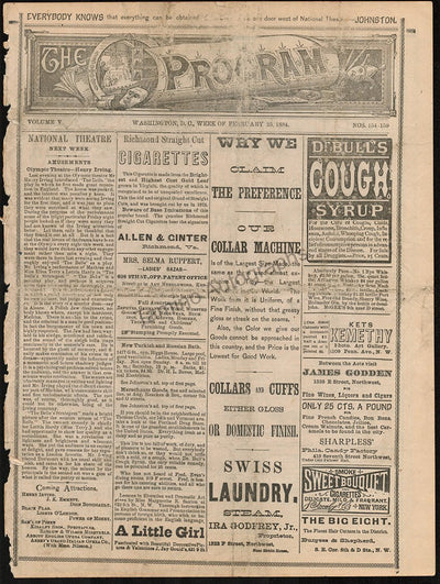 Faust - National Theatre Program, Washington DC 1884