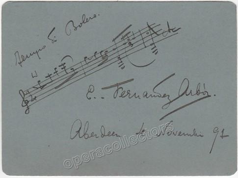 Fernandez-Arbos, Enrique - Autograph Music Quote Signed 1891 - Tamino