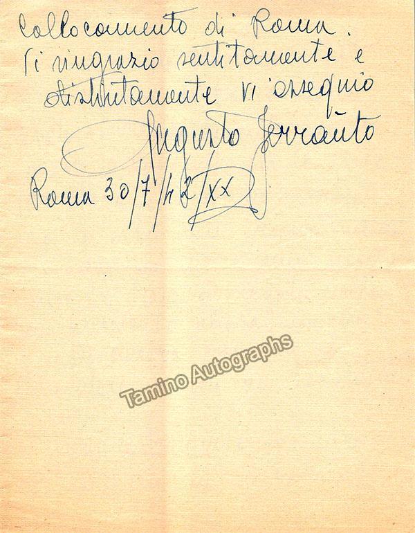 Ferrauto, Augusto - Autograph Letter Signed - Tamino