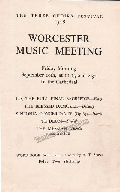 Ferrier, Kathleen - Program 1948