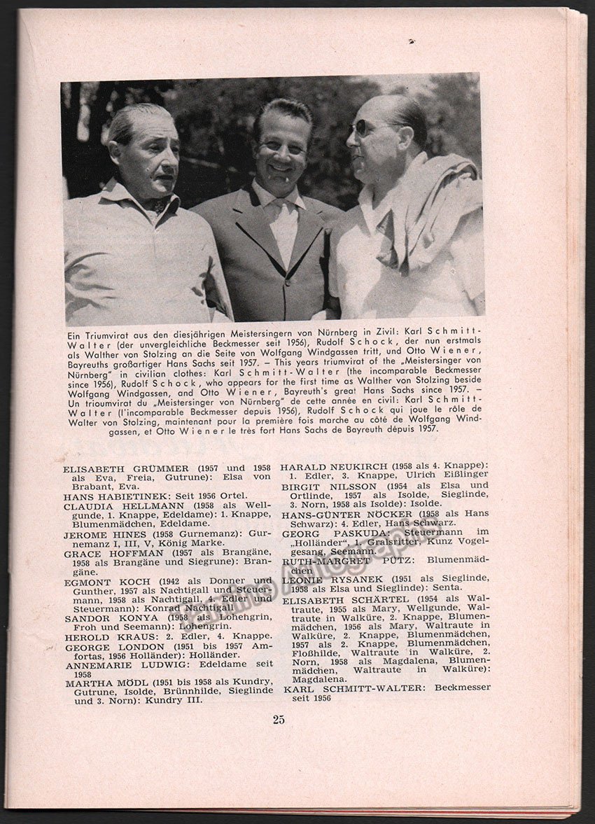 Festspiel Nachrichten des Bayreuther Tagblatt - 3 Magazines 1959 - Tamino