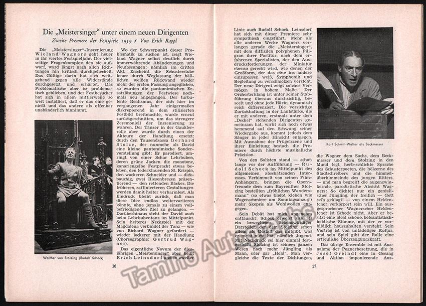 Festspiel Nachrichten des Bayreuther Tagblatt - 3 Magazines 1959 - Tamino