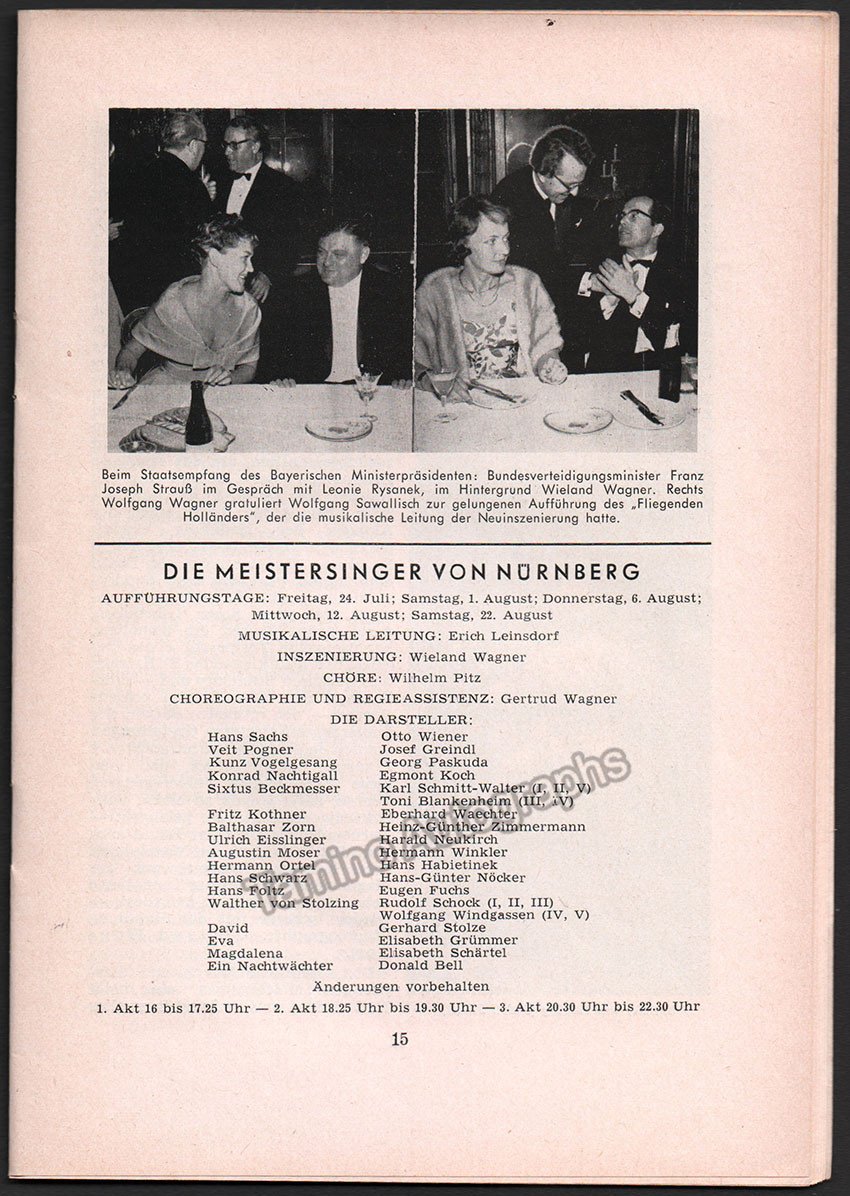 Festspiel Nachrichten des Bayreuther Tagblatt - 3 Magazines 1959 - Tamino