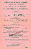 Fischer, Edwin - Lot of 15 Programs 1914-1951