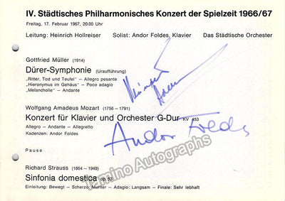 Foldes, Andor - Hollreiser, Heinrich - Signed Program Nuremberg 1967