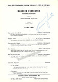 Forrester, Maureen - Signed Concert Program 1961