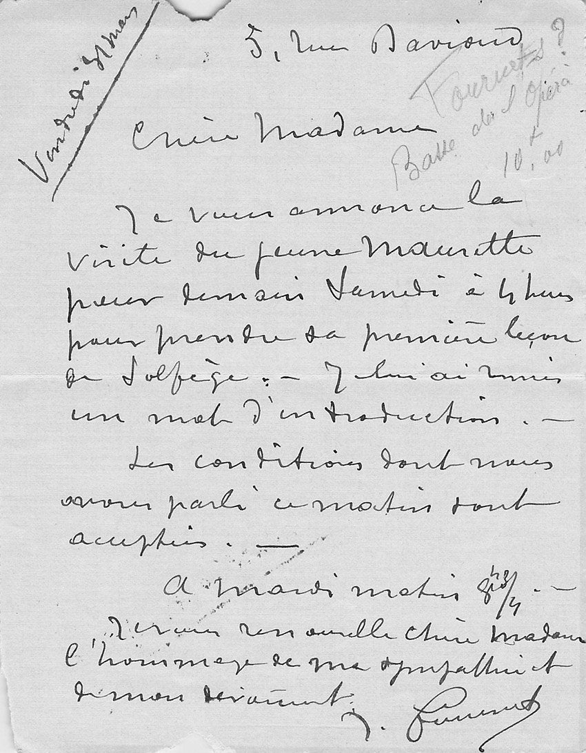 Fournets, Rene - Autograph Letter Signed