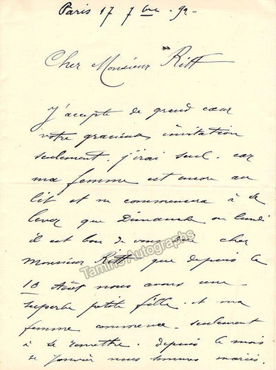 Francois Delmas, Jean - Autograph Letter Signed