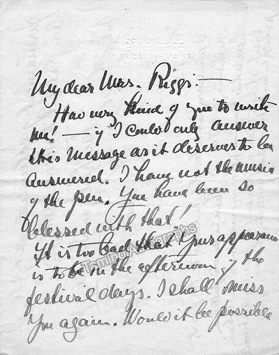 Fremstad, Olive - 2 Autograph Letters Signed