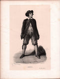 French Male Actors and Singers - Set of 44 Original Lithographs ca. 1841-1842