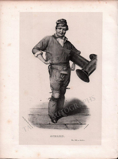 French Male Actors and Singers - Set of 44 Original Lithographs ca. 1841-1842