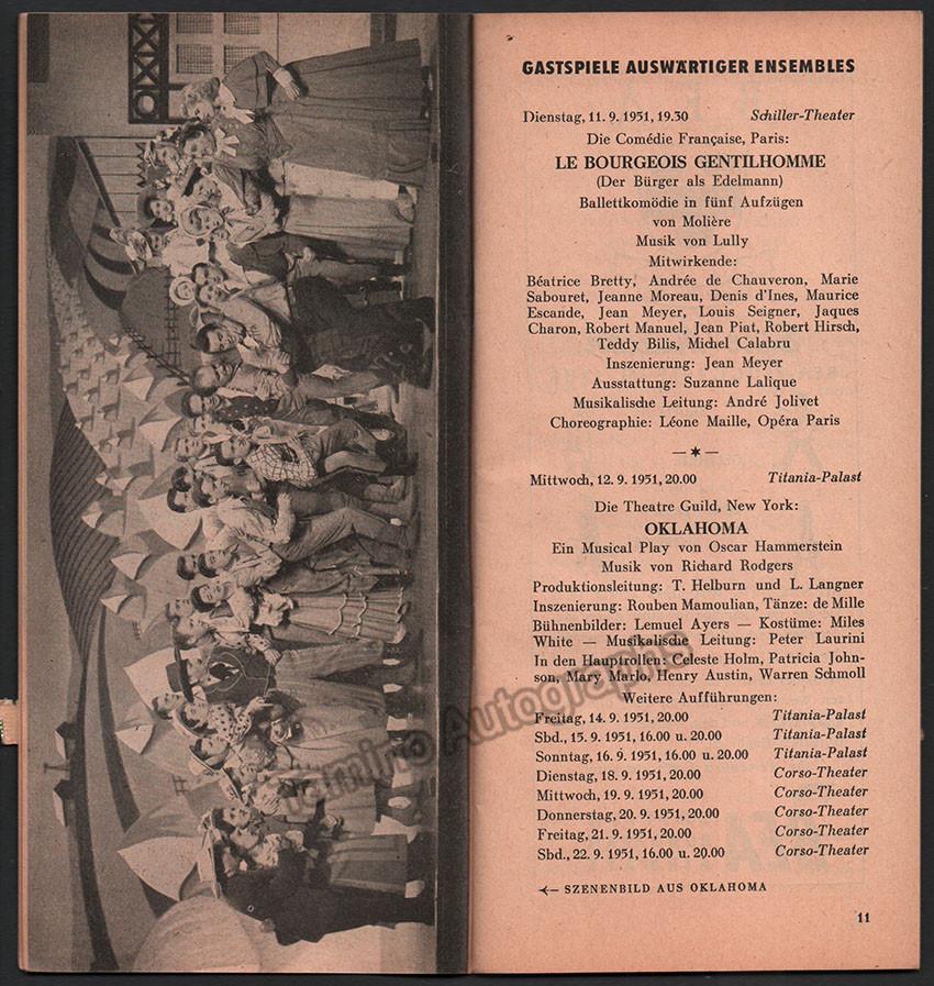 Furtwangler, Wilhelm and others - Berliner Festwochen Program 1951 - Tamino