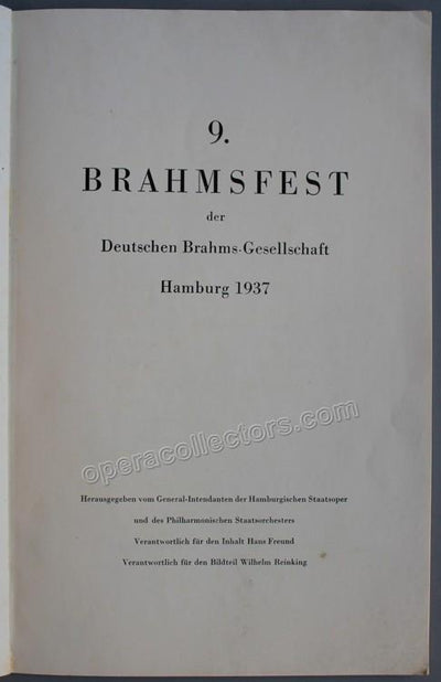 Furtwangler, Wilhelm - Brahms Festival 1937