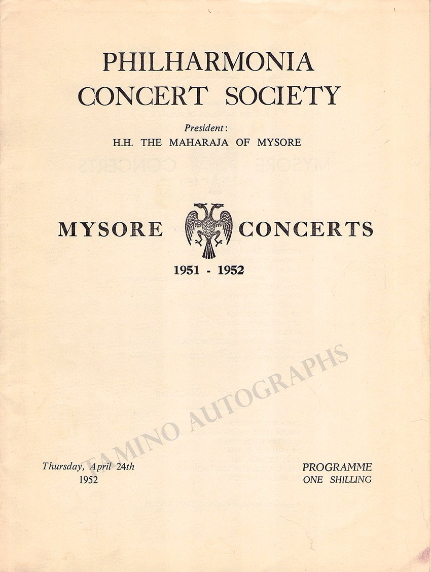 Furtwangler, Wilhelm - Flagstad, Kirsten - Concert Program London 1952 - Tamino