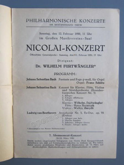 Furtwangler, Wilhelm - Program 1950