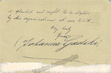 Gadski, Johanna - Autograph Note Signed 1898