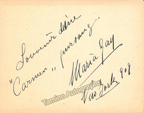 Gay, Maria - Signed Album Page 1909 - Tamino
