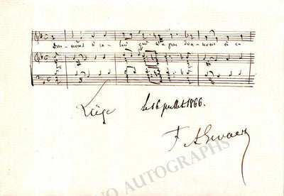 Gevaert, François-Auguste - Autograph Music Quote Signed