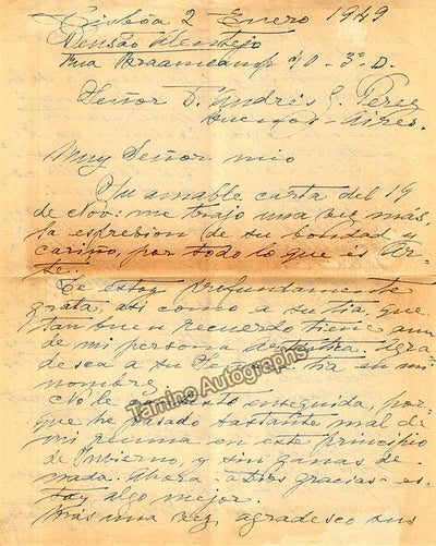 Giudice, Maria - Two Autograph Letters Signed