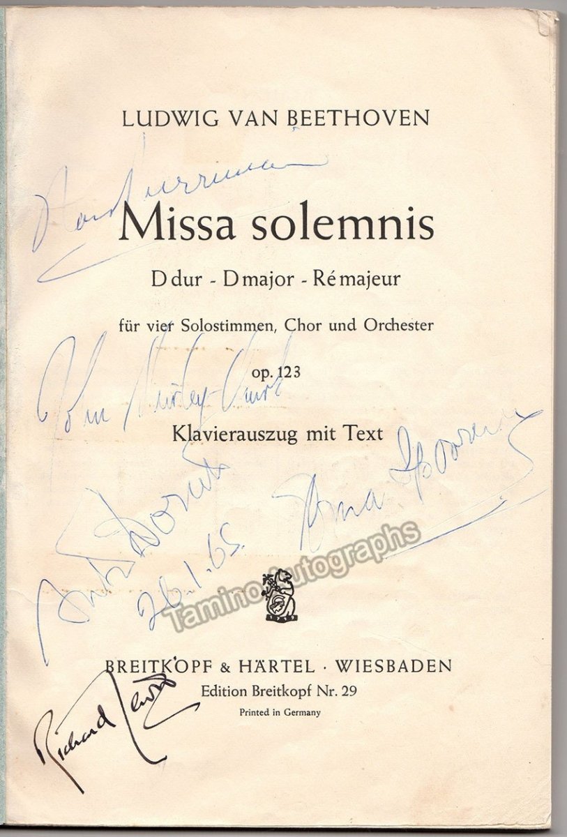 Giulini, Carlo Maria - Dorati, Antal - Merriman, Nan and others - Signed Program 1965 - Tamino