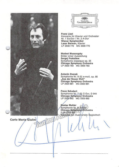 Giulini, Carlo Maria - Signed Program Vienna 1978