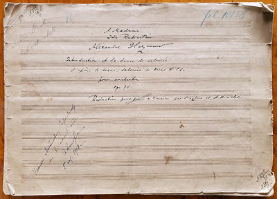 Glazunov, Alexander - Autograph Manuscript of "Introduction and Dance of Salome" 1915