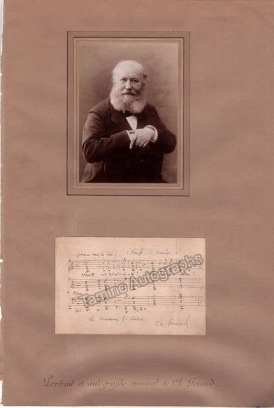 Gounod, Charles - Autograph Music Quote from "Faust" Signed + Photo