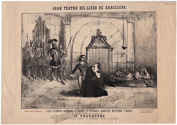 Gran Teatre del Liceu Barcelona - Vintage Print of Il Trovatore