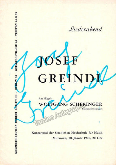 Greindl, Josef - Signed Program Berlin 1970