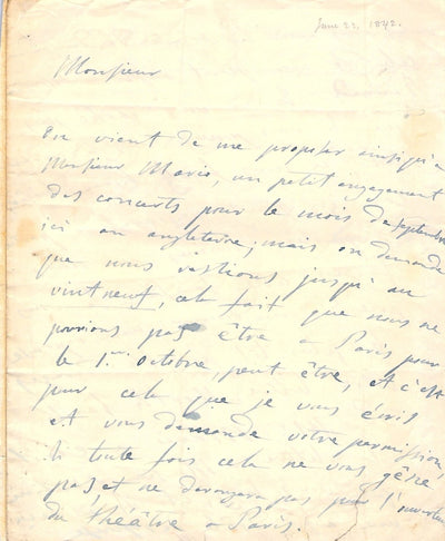 Grisi, Giulia - Autograph Letter Signed