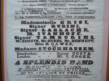 Grisi, Giulia - Rubini, Giovanni - Tamburini, Antonio - Lablache, Luigi - Concert Playbill 1835 - Tamino