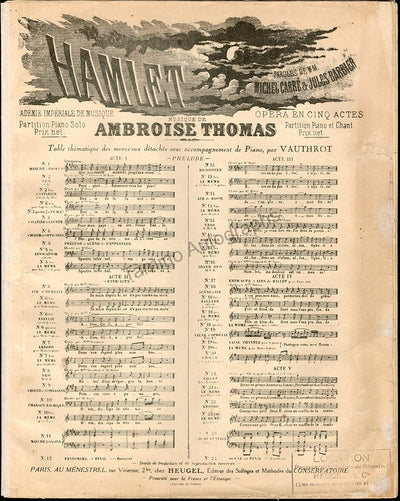 Hamlet Aria Translated and Annotated Score