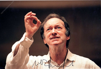 Harnoncourt, Nikolaus - Extra-large size signed photo conducting.