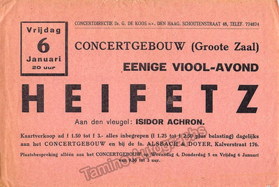Heifetz, Jascha - 3 Playbills Amsterdam 1932