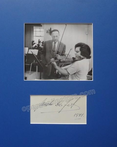 Heifetz, Jascha - Signature and photo