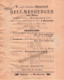 Hellmesberger Quartett - Program Lot Vienna 1883-1895
