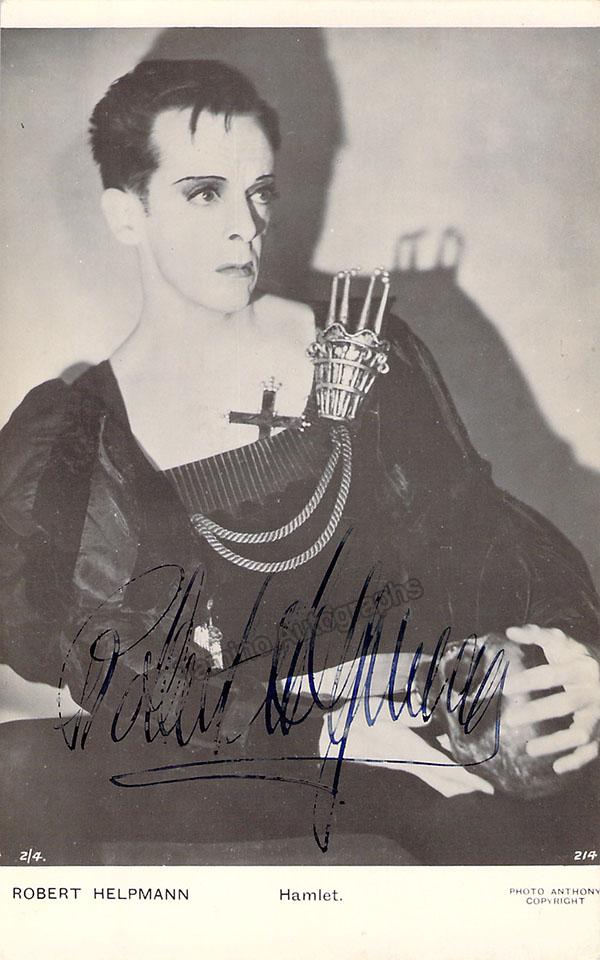 Robert Helpmann Helpmann, Robert - Signed Photo in Hamlet