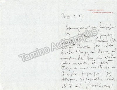 Henschel, Georg - Autograph Letter Signed 1887 + Music Quote Signed 1885