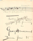 Henschel, Georg - Autograph Letter Signed 1887 + Music Quote Signed 1885