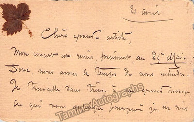 Holmes, Augusta - Signed Autograph Note