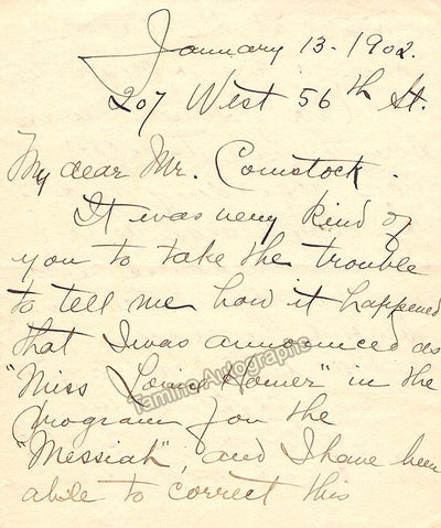 Homer, Louise - 1 Autograph Letter Signed + 1 Typed Letter Signed