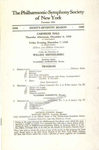 Horowitz, Vladimir - 1928.12.06