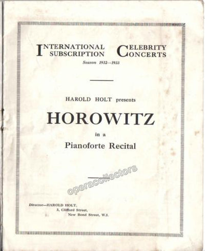 Horowitz, Vladimir - Sep 1932