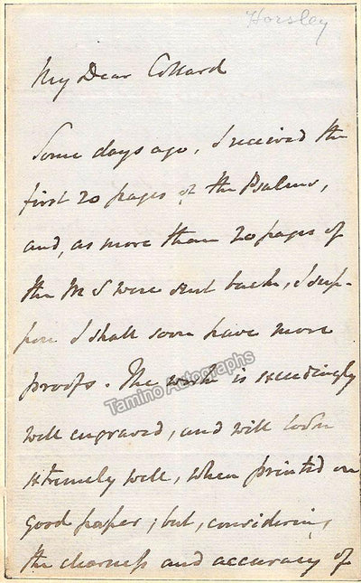 Horsley, William - Autograph Letter Signed